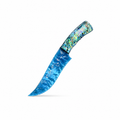 RELIQ Handmade Pink Glass Knife with Abalone-Style Handle – Collectible Display Piece