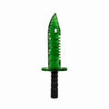 RELIQ M9-Inspired Handcrafted Green Glass Blade – Knapped Collectible Display Piece
