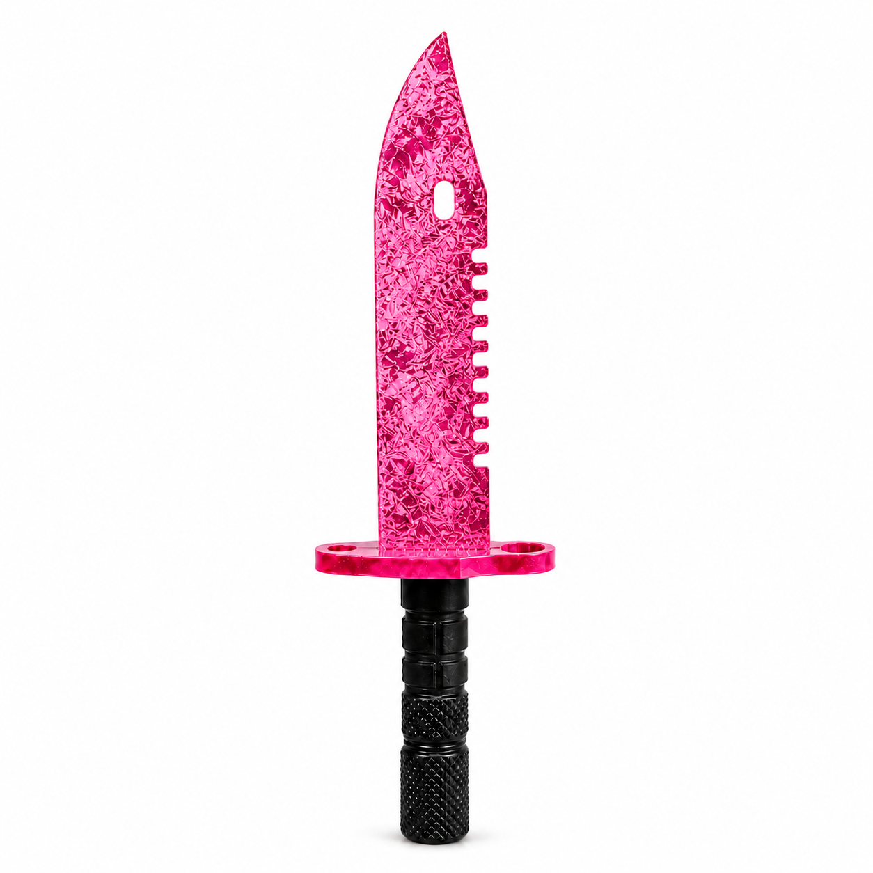 RELIQ M9-Inspired Handcrafted Green Glass Blade – Knapped Collectible Display Piece