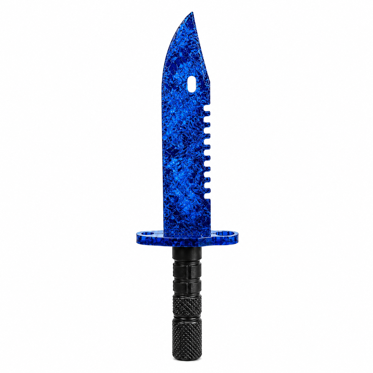 RELIQ M9-Inspired Handcrafted Green Glass Blade – Knapped Collectible Display Piece