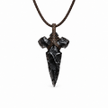 Black sword pendant necklace with cord-wrapped crossguard