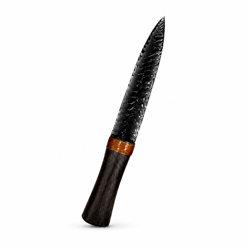 Handcrafted Obsidian Display Blade – Primitive Inspired Collectible Art Knife
